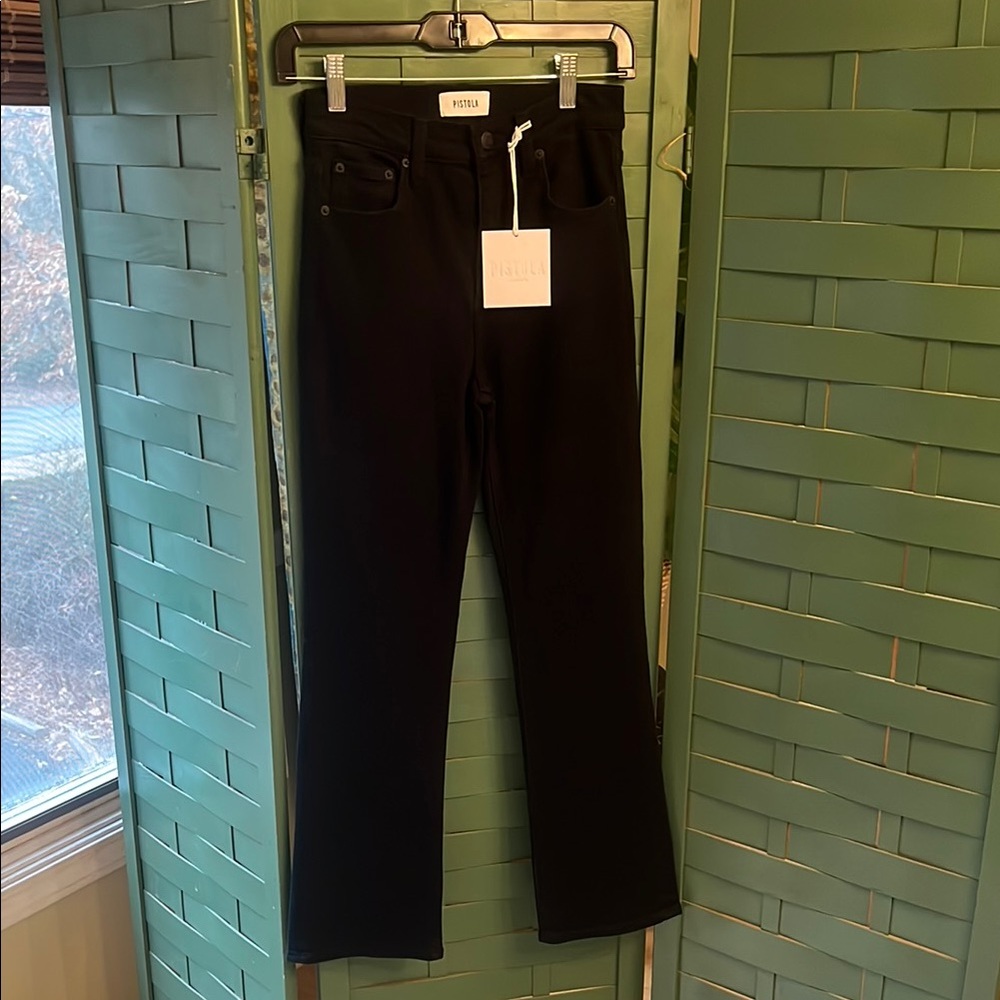 PISTOLA Lennon High Rise Crop :: Dark Vinyl :: sz 24 :: NWT